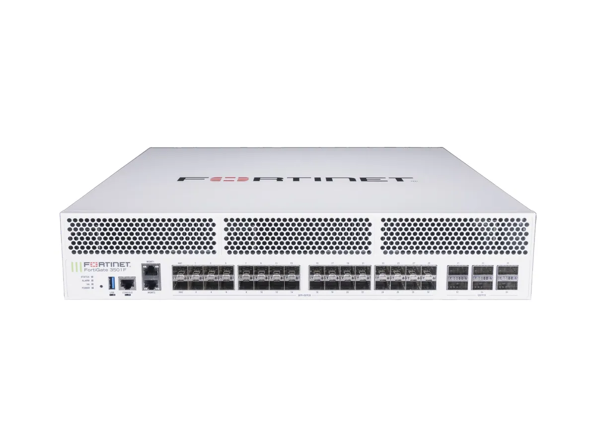 FortiGate 3501F manufacturer series of devices external reference chart; not based on actual ports, SSD and power supply configurations