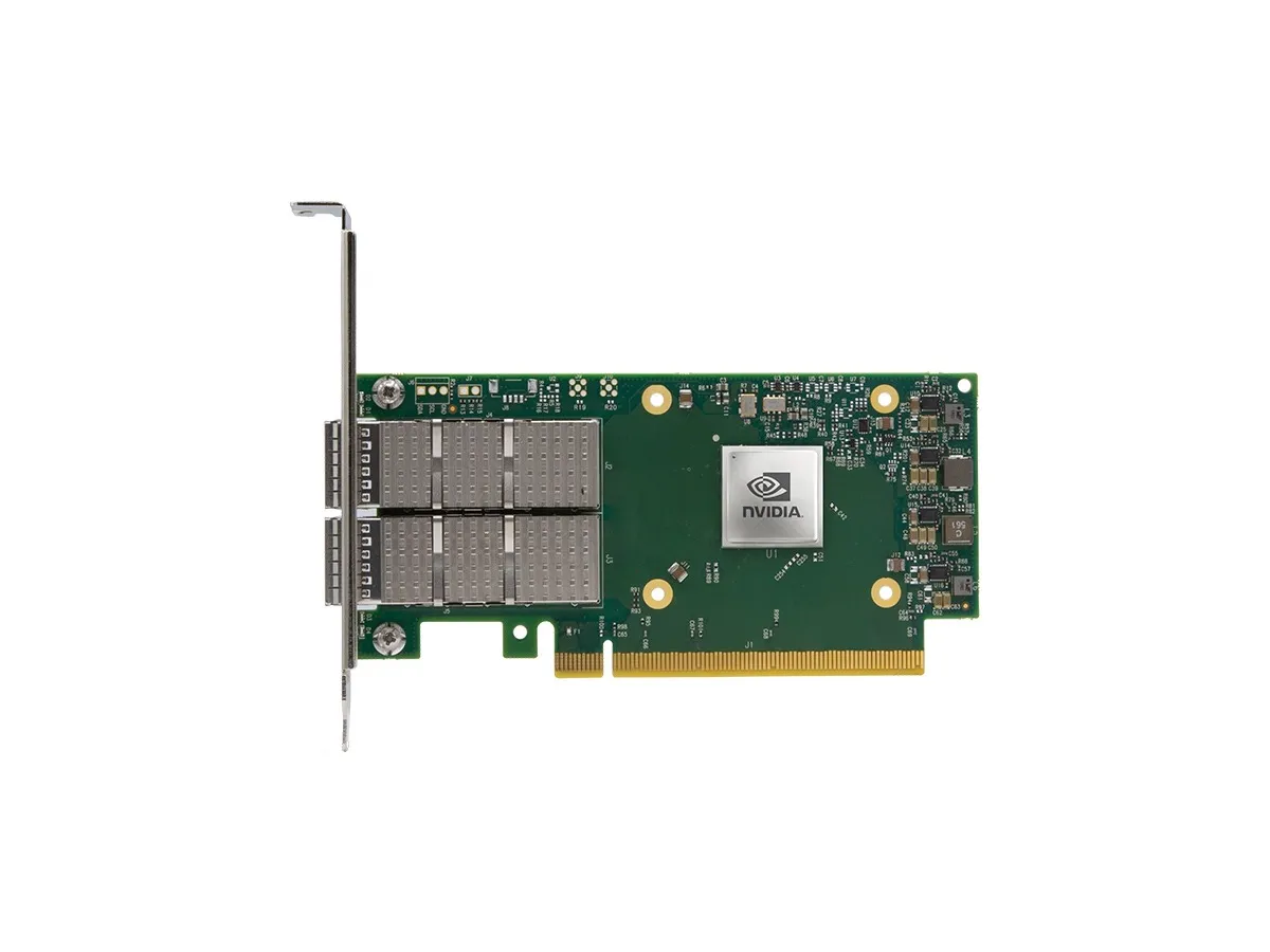 The official board card of the NVIDIA Connect X-6 Dx series