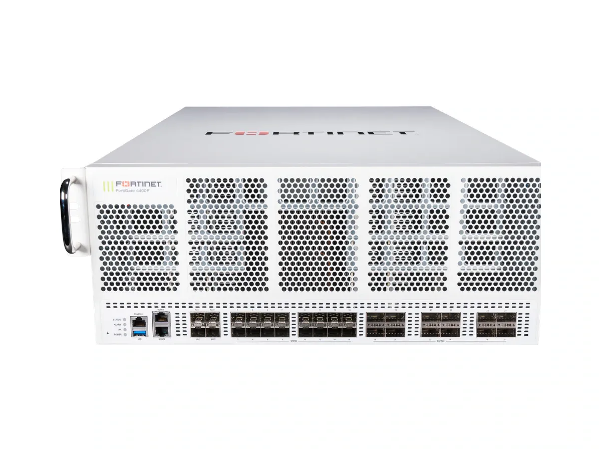 FortiGate 4400F manufacturer series of devices external reference chart; not based on actual ports, SSD and power supply configuration